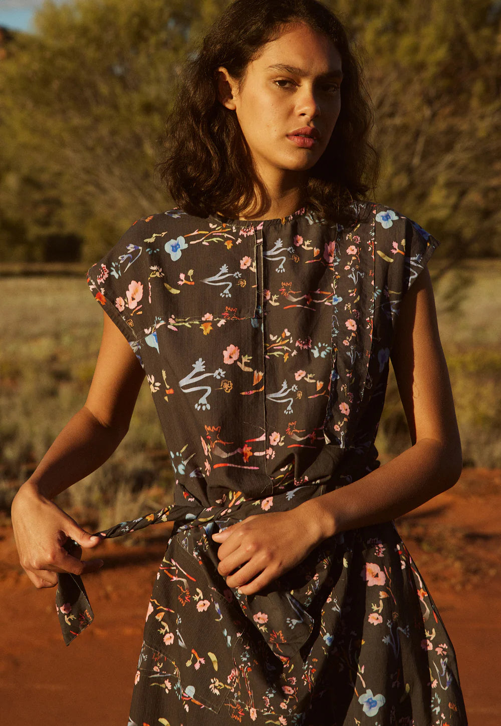 Casey Dress - Watercolor Charcoal