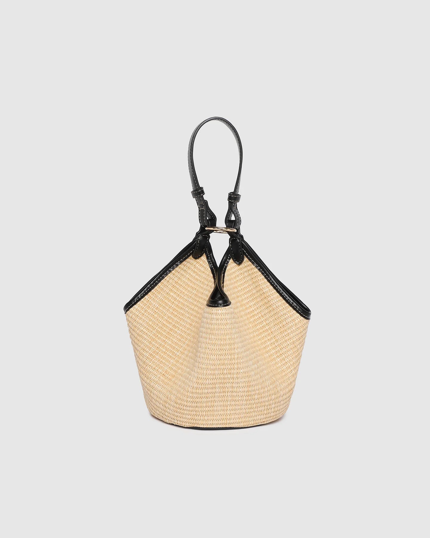 Taya Mini Tote Bag - Raffia Black