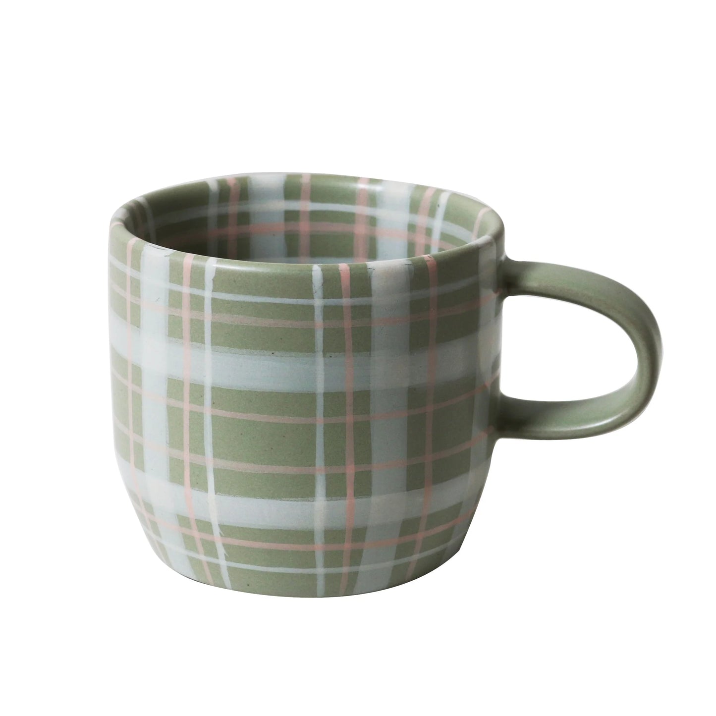 Cat's Pyjamas Mug - Sage And blush Check