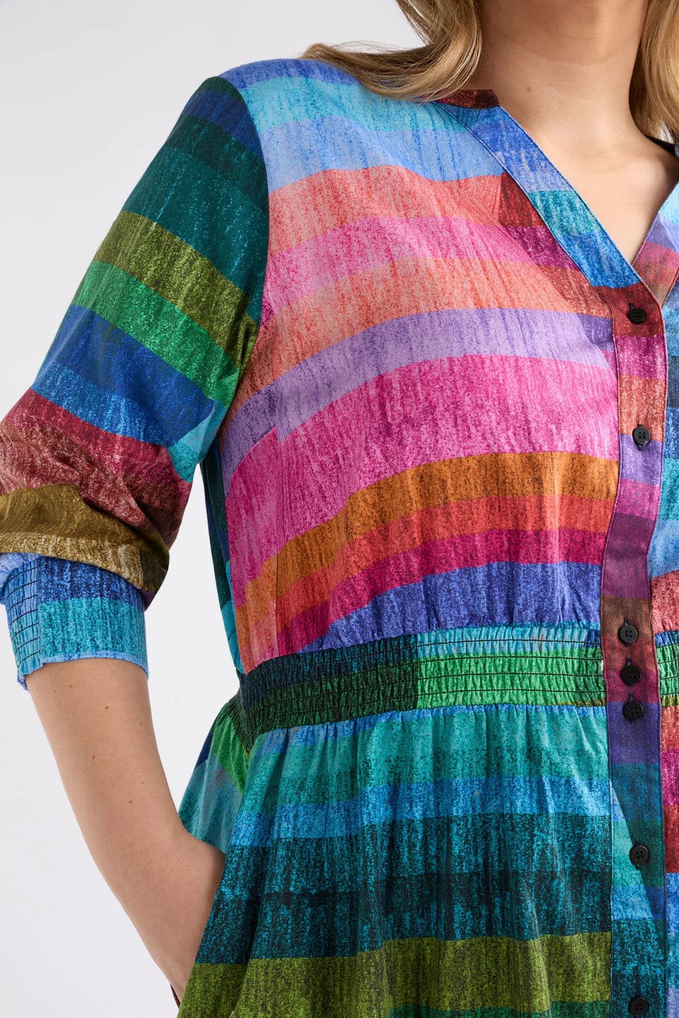 Gia 3/4 Sleeve Shirt Dress - Komi Print