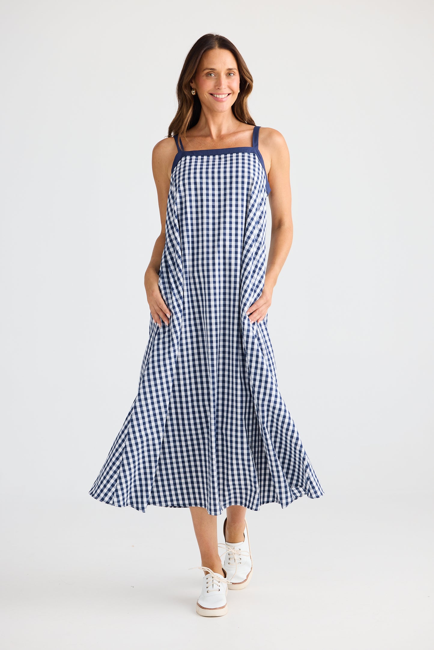 Erica Dress - Navy Gingham