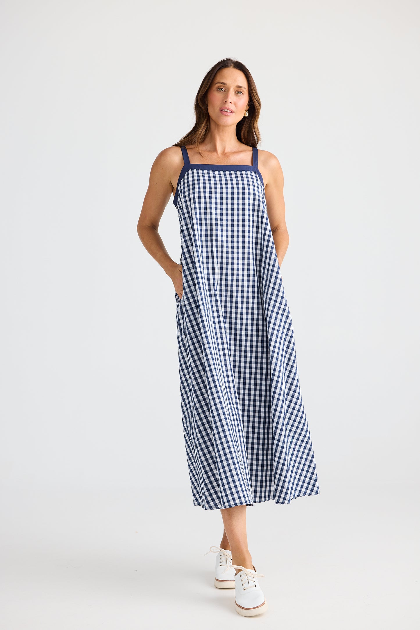 Erica Dress - Navy Gingham