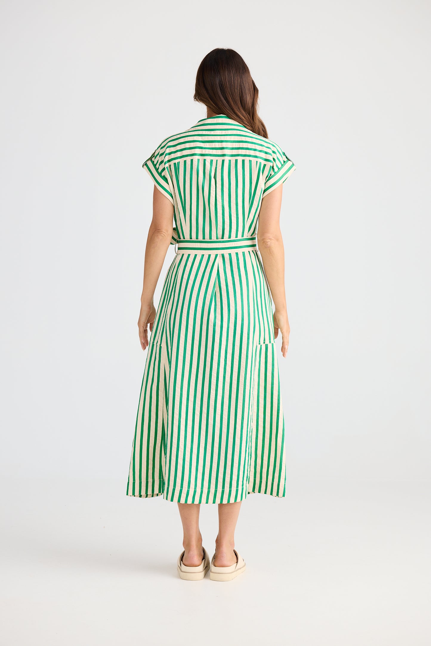 Portia Dress - Jade Stripe
