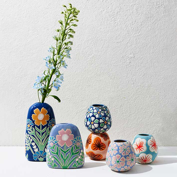 Pollen Blue Daisy Vase