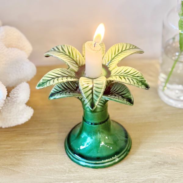 Palm Candleholder - Green small