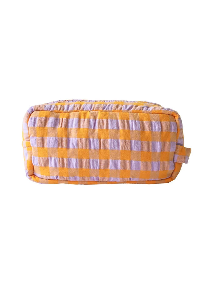 Kumquat Bloom Seersucker Wash bag
