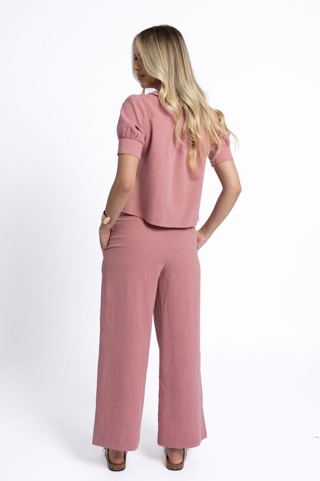Fleetwood Linen Pant - Rose