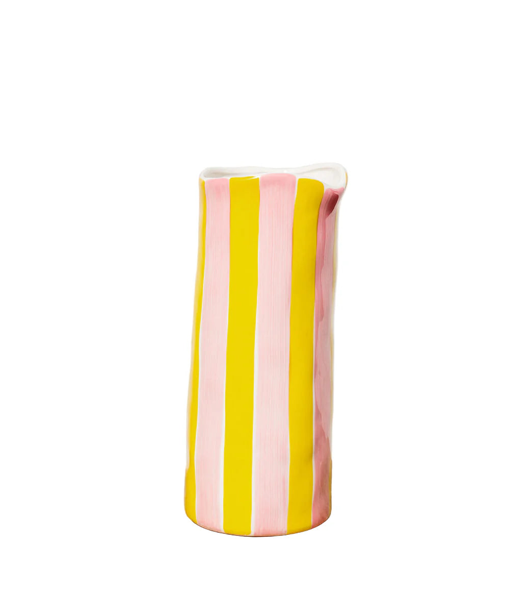 Medium vase - Pink & Yellow Stripe