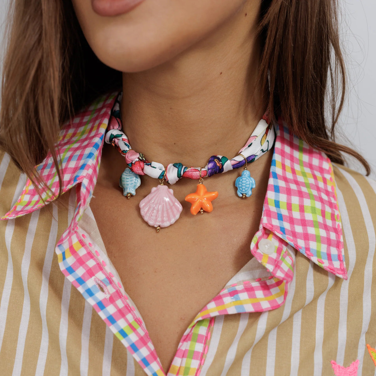 Fabric Charm Necklace