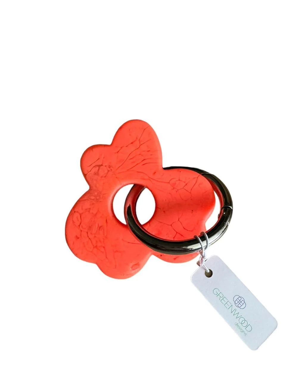 Floral Resin Keyring - Gold