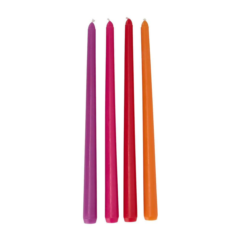 Jewel Taper Candles - Pink tones 4 PCE