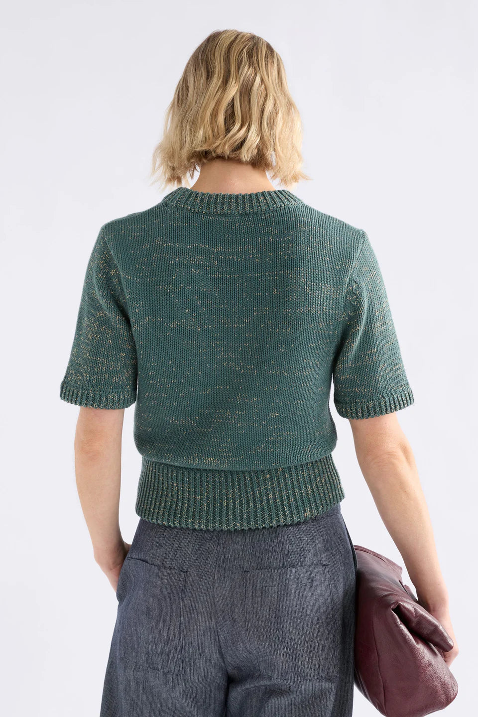 Luft Lurex Knit Top - Sage Gold