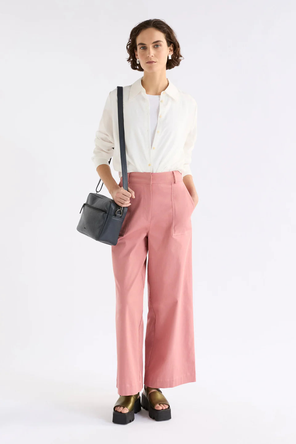 Olvi Leather crossbody - Navy