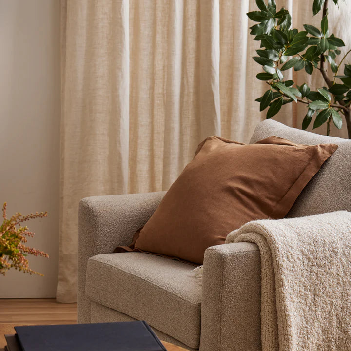 Riley Coffee Linen Cushion
