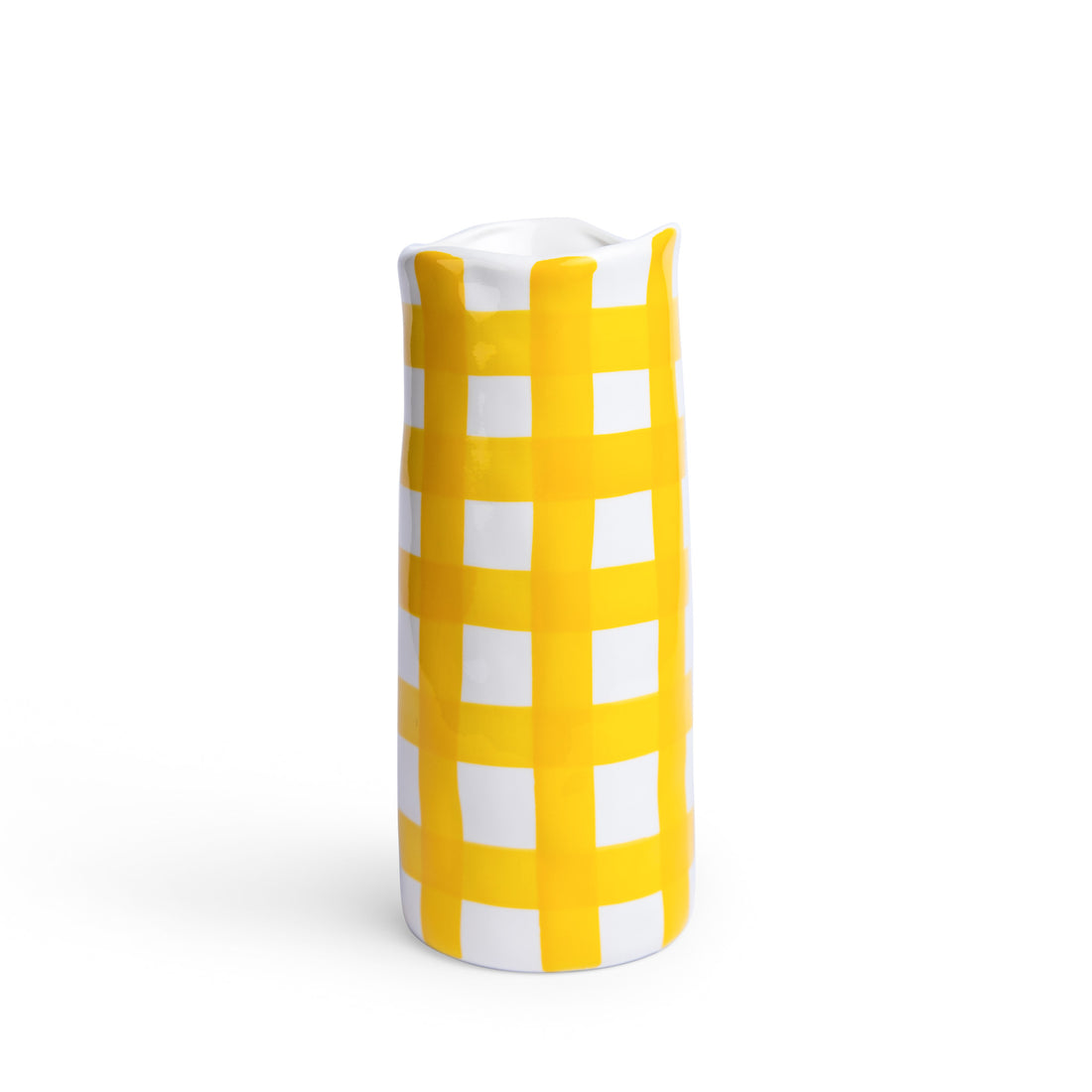 Yellow Gingham - Medium Vase