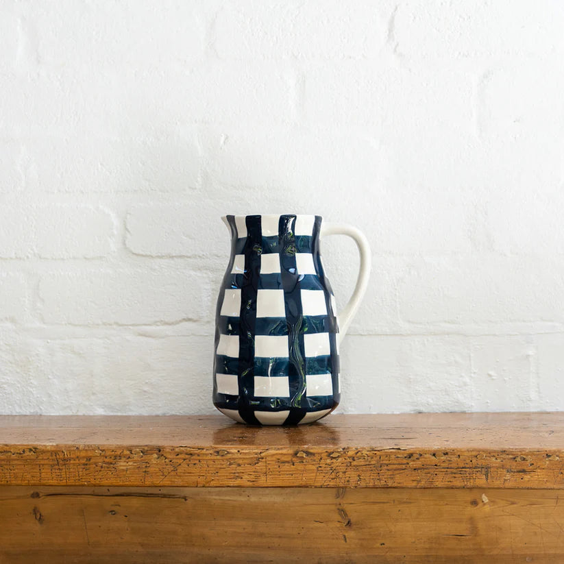 Large Jug - Navy Gingham