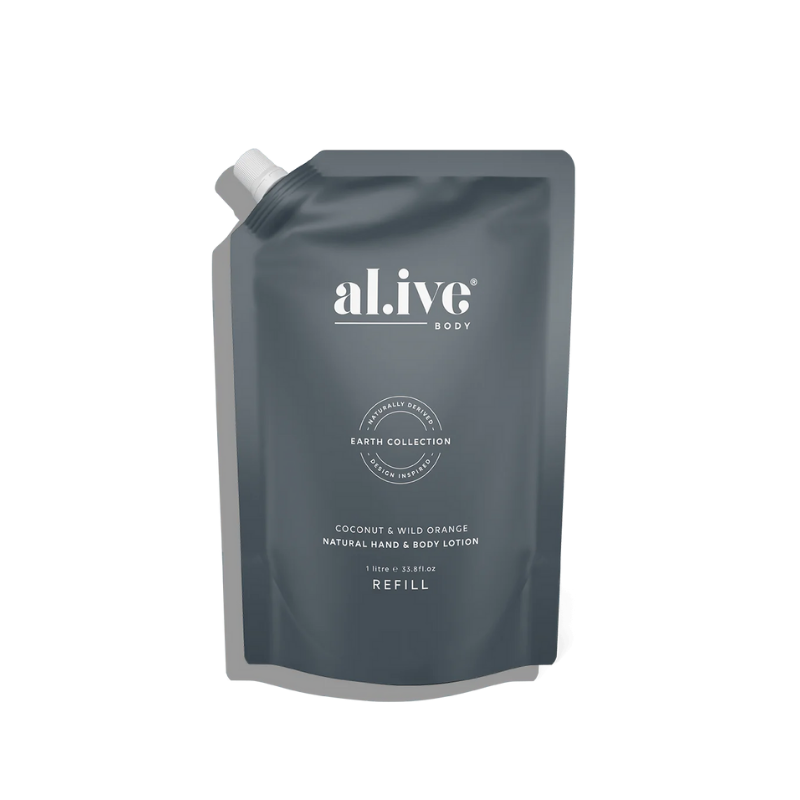 al.ive 1 Litre Lotion Refill - Coconut & Wild Orange