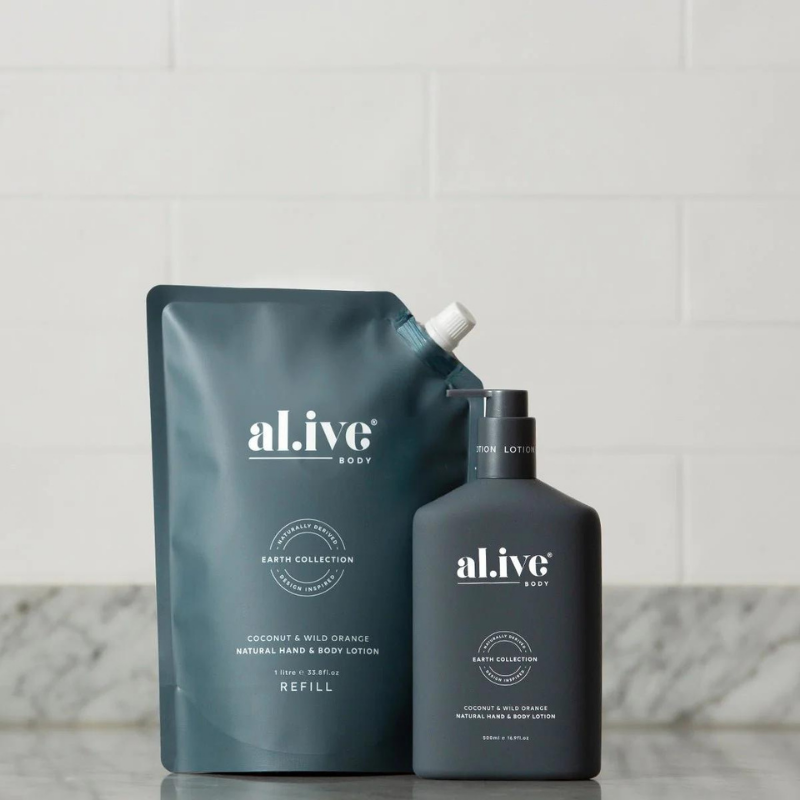 al.ive 1 Litre Lotion Refill - Coconut & Wild Orange