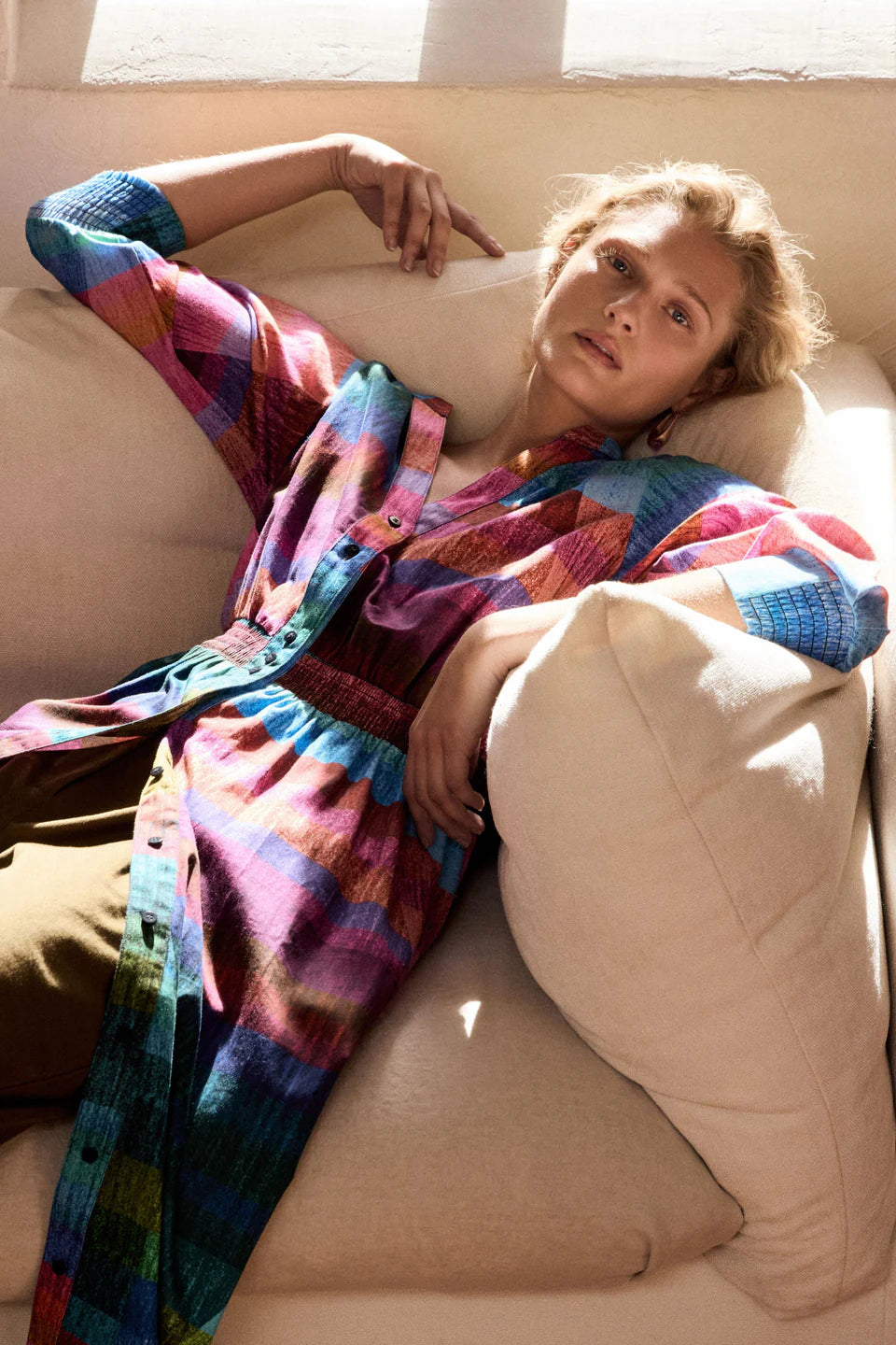 Gia 3/4 Sleeve Shirt Dress - Komi Print