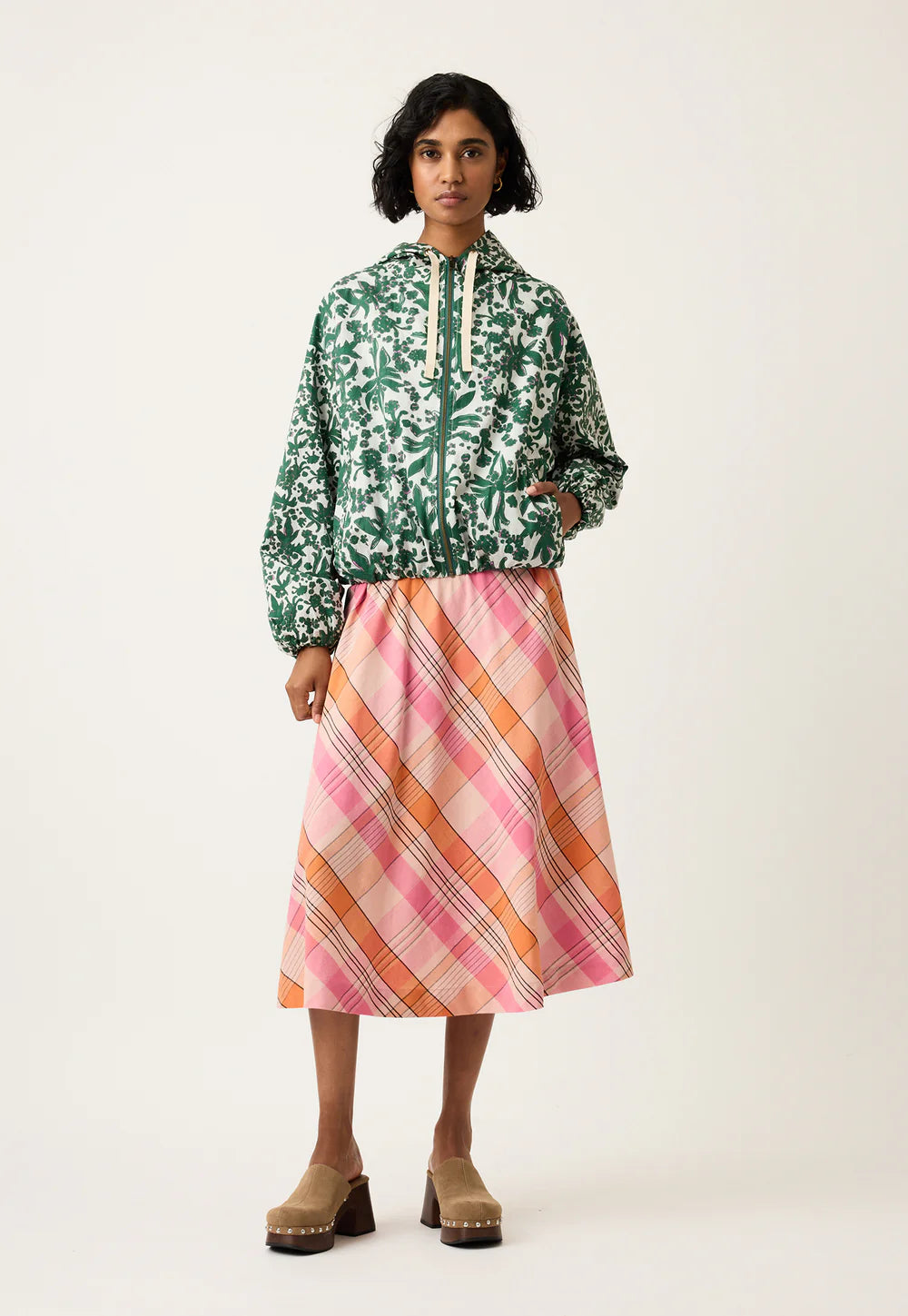 Wave Skirt - Pink check