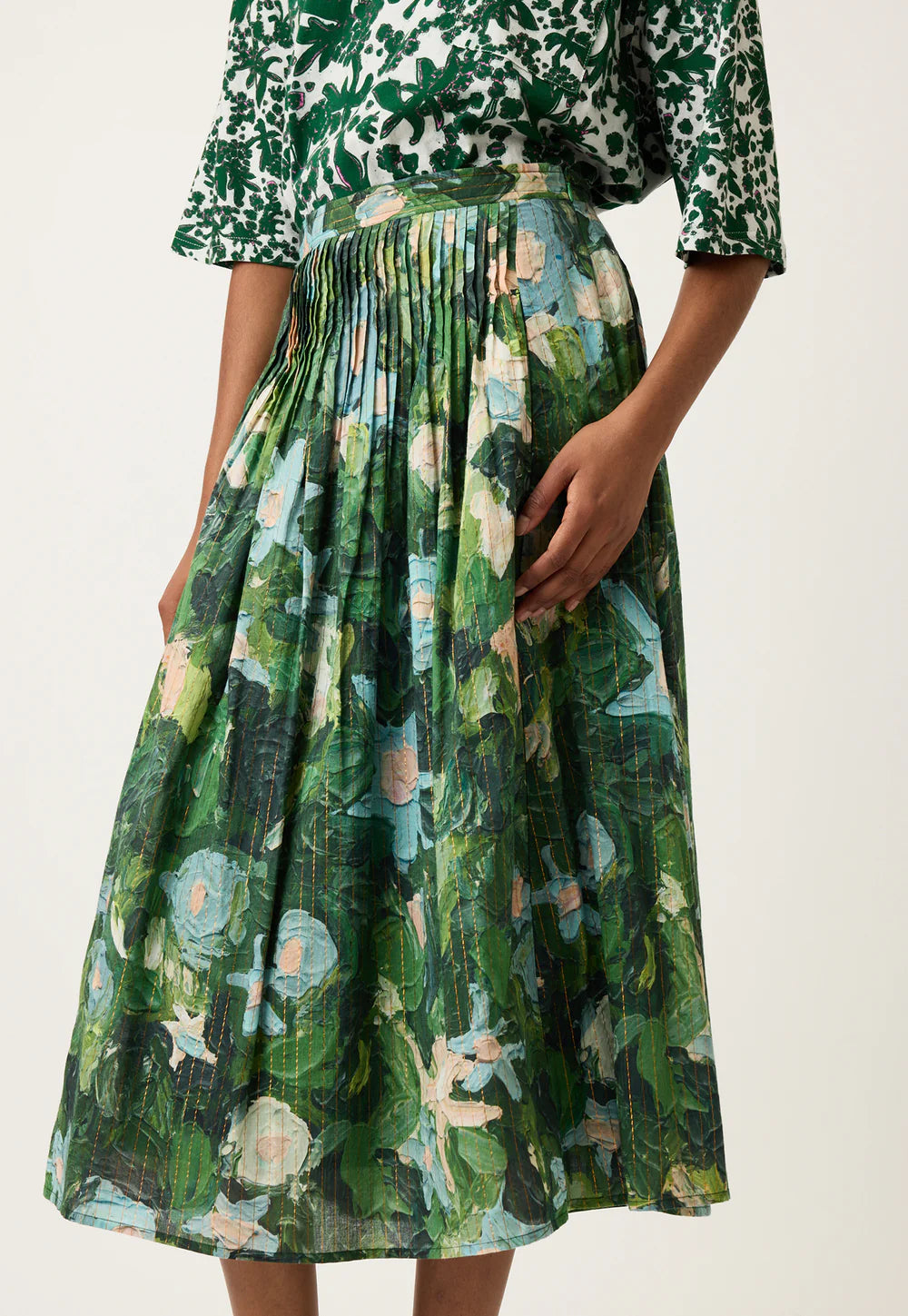 Alma Yoke Skirt - garden