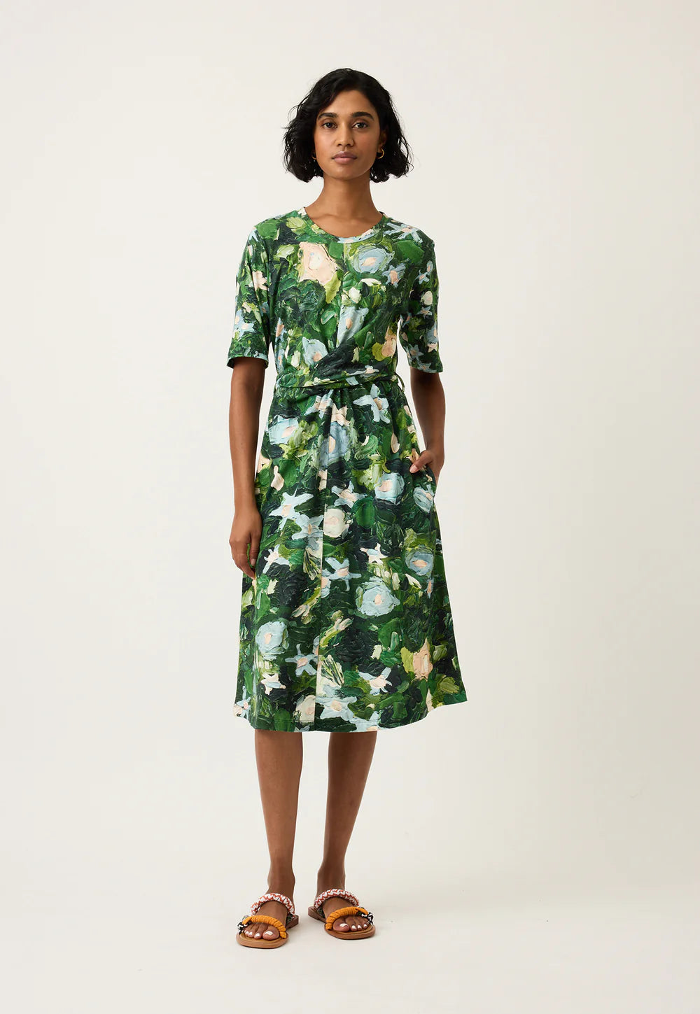 Terra Short Sleeve wrap dress - Garden