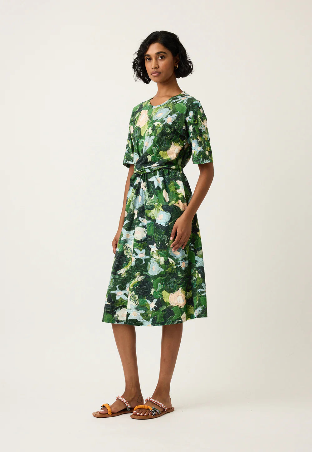 Terra Short Sleeve wrap dress - Garden