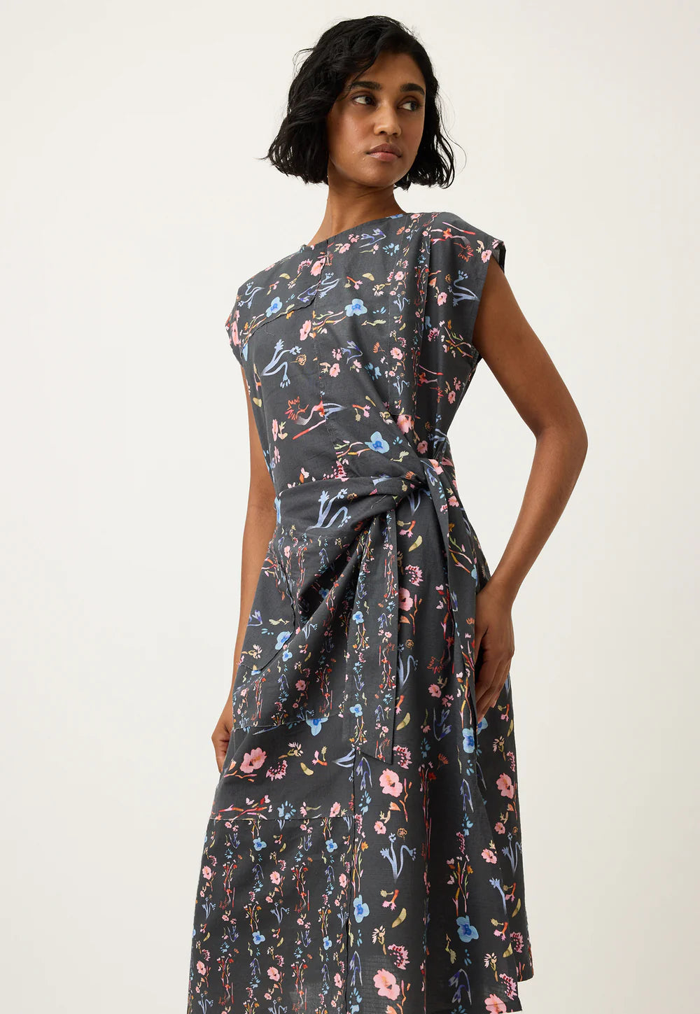 Casey Dress - Watercolor Charcoal