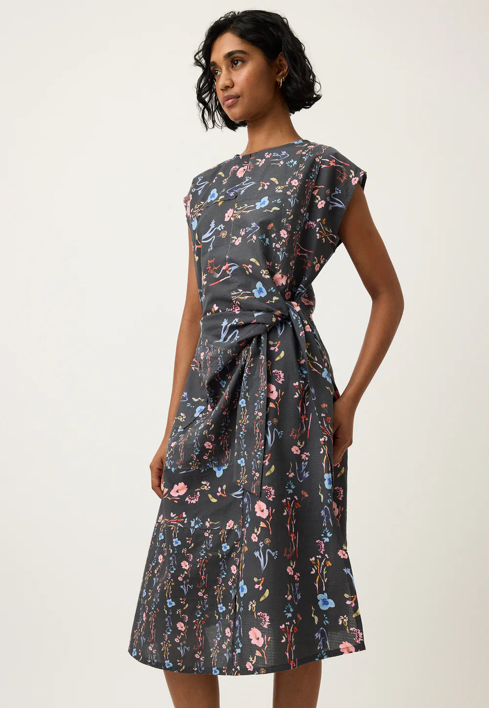 Casey Dress - Watercolor Charcoal