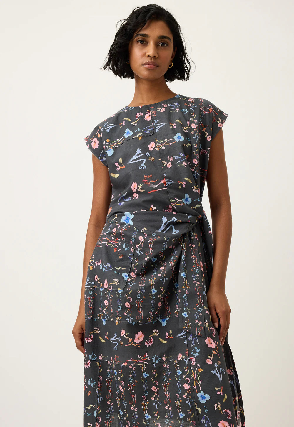 Casey Dress - Watercolor Charcoal