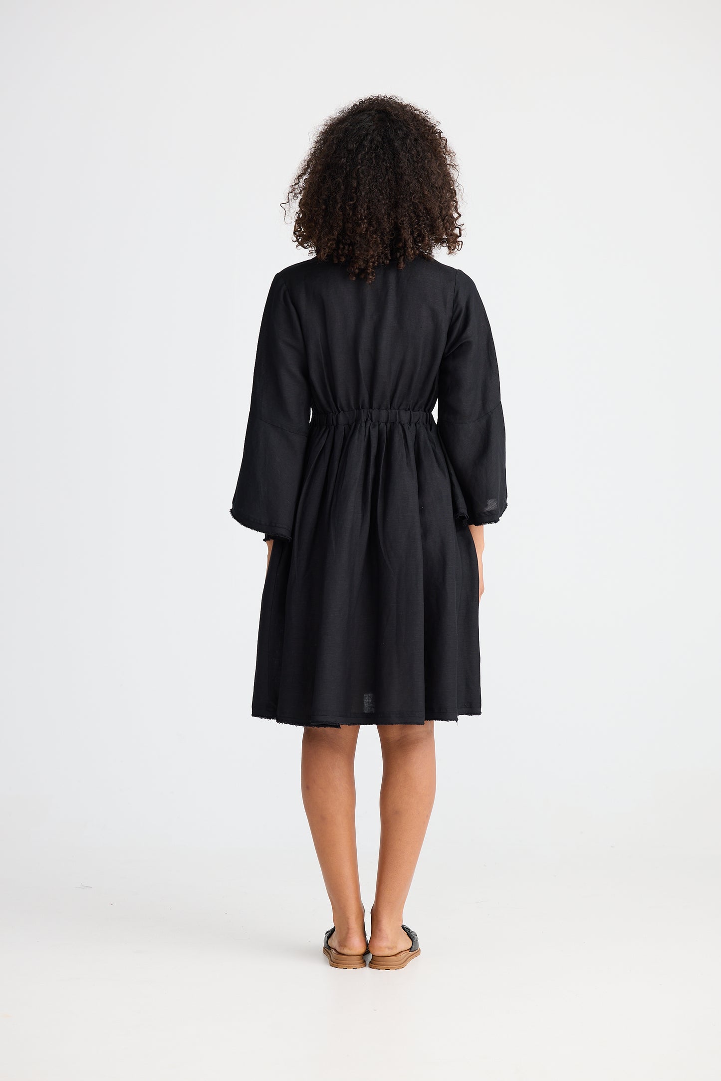 Sadie Dress - Black Linen Blend