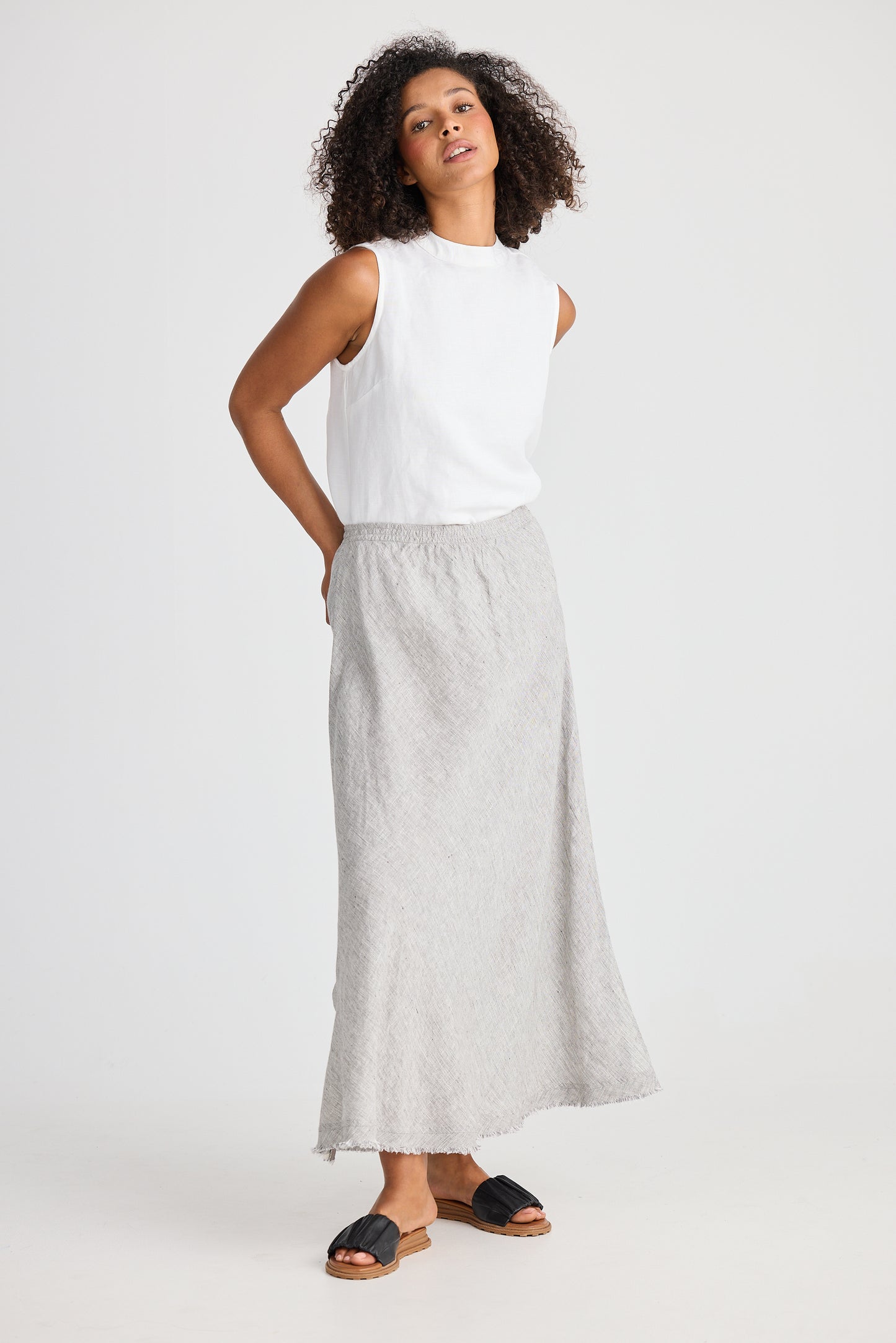Sicily Skirt - Charcoal Fleck