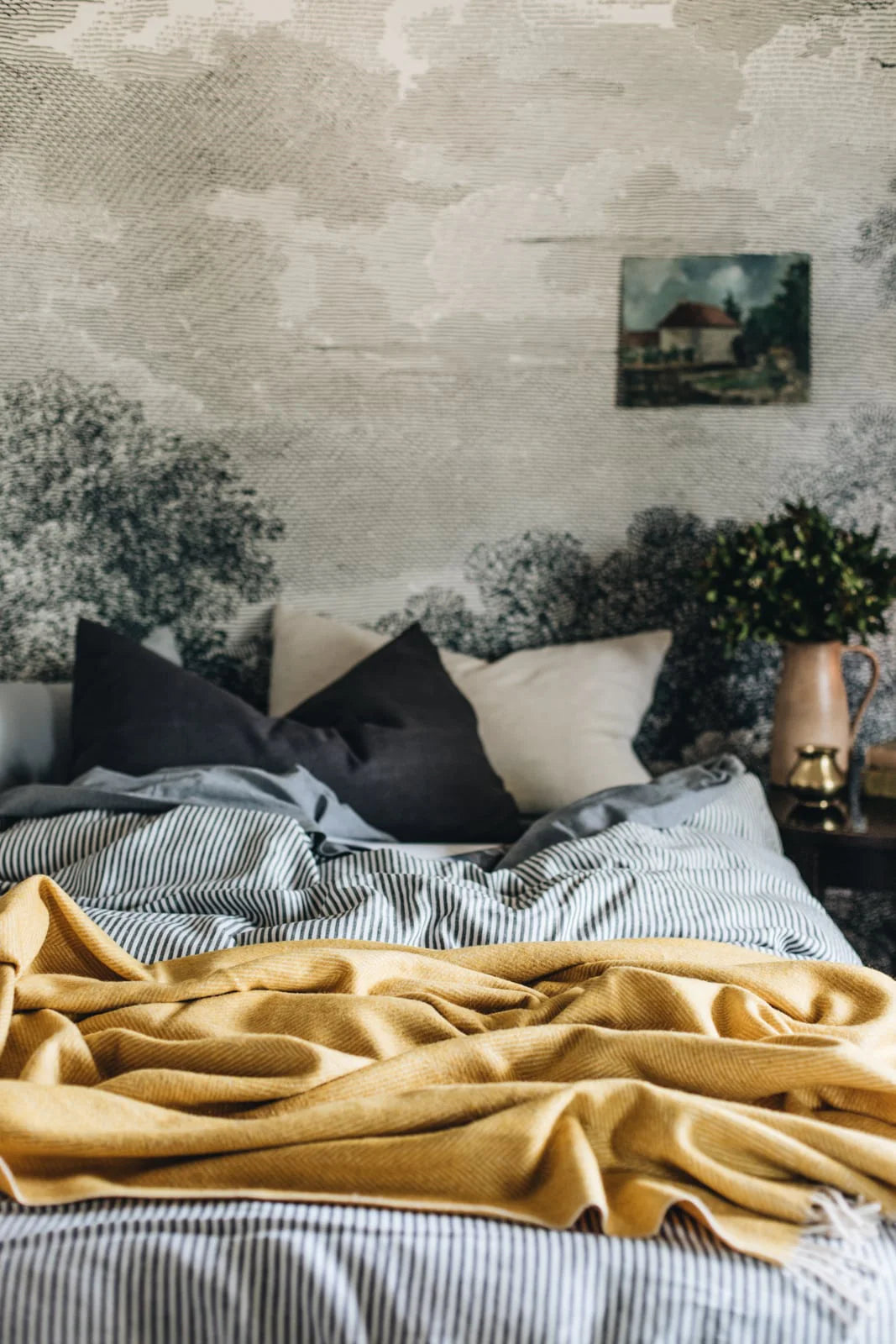Herringbone Collection Recycled Wool Blanket - Saffron