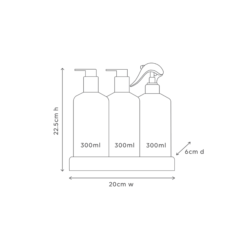 al.ive Dishwashing Liquid, Hand Wash & Bench Spray + Tray, Premium Kitchen Trio