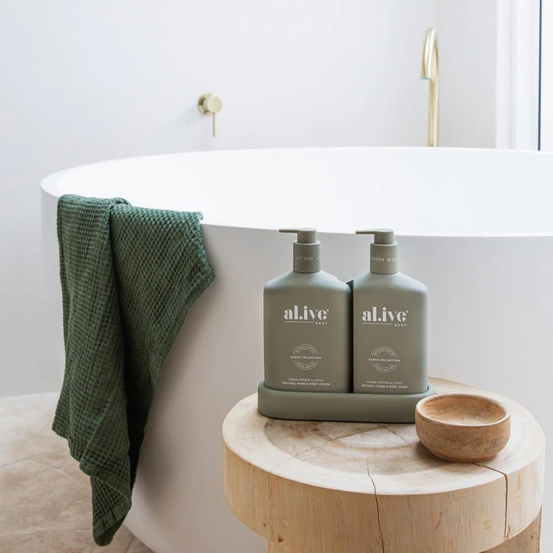 al.ive Wash & Lotion Duo + Tray - Green Pepper & Lotus
