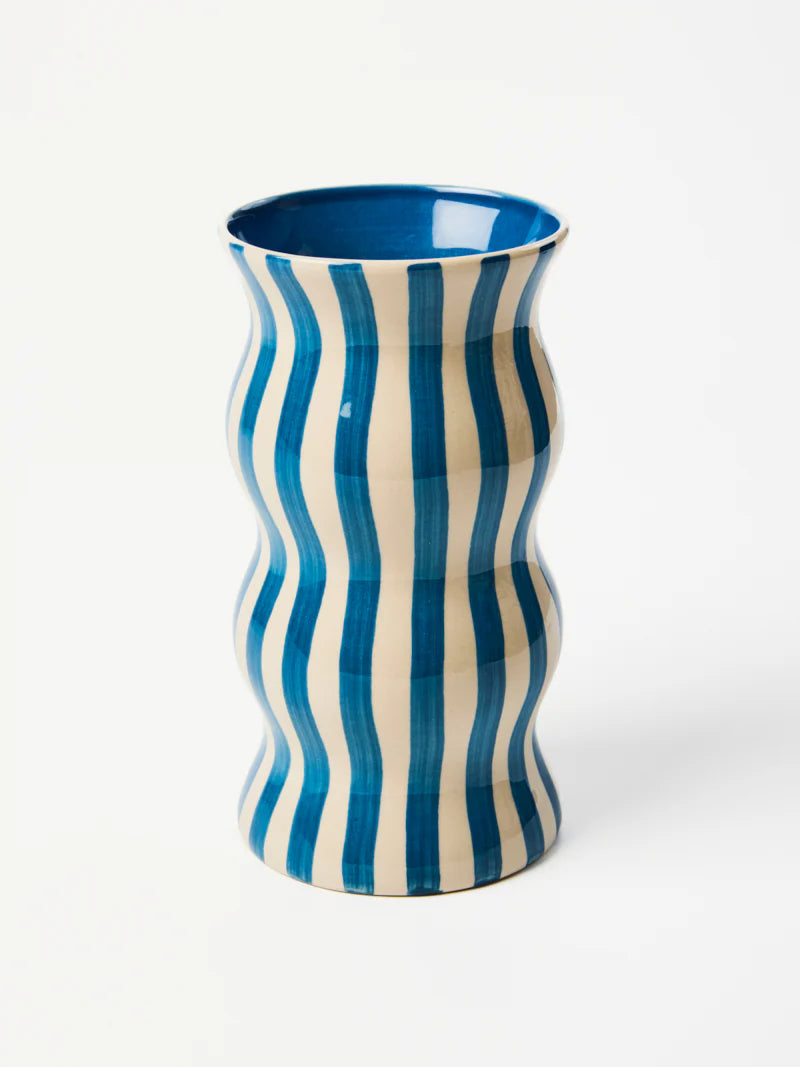 Palma Navy Stripe Vase