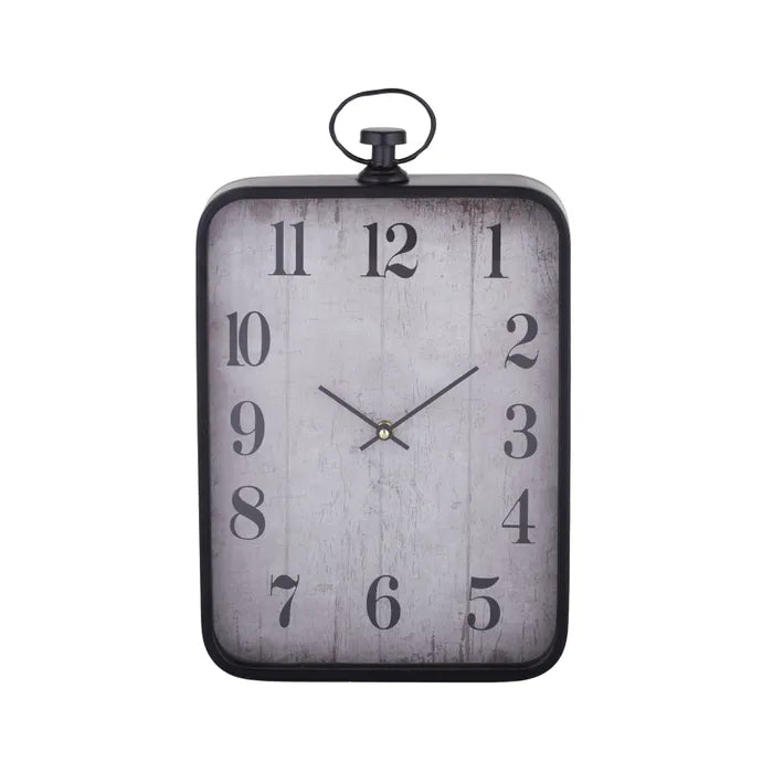 Cowra Metal Clock 25x50cm Black/White
