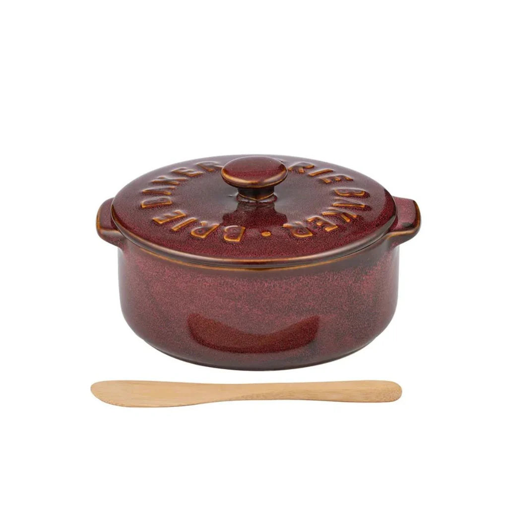 Loire Ceramic Brie Baker - Burgundy