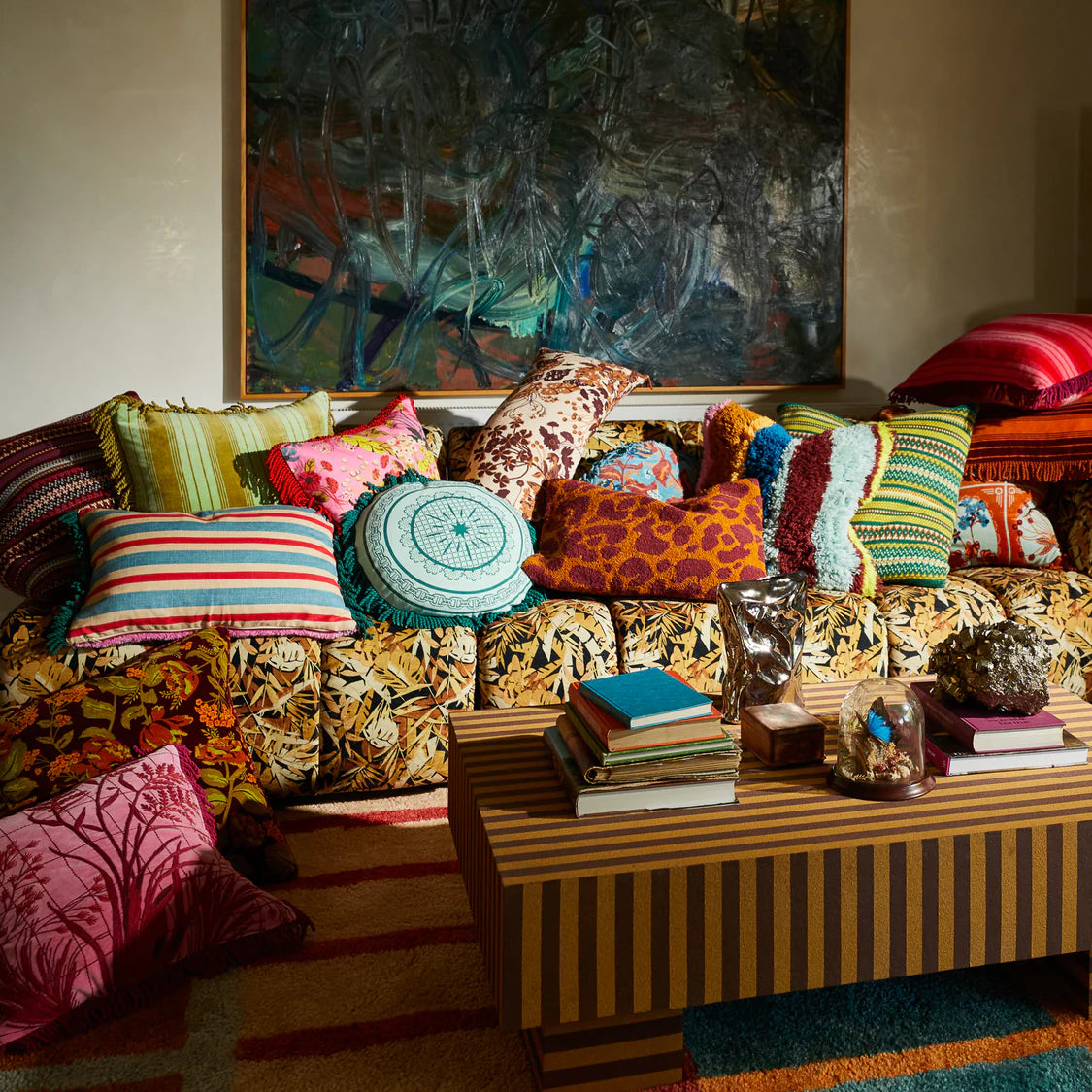 Genieve Square Fringe cushion