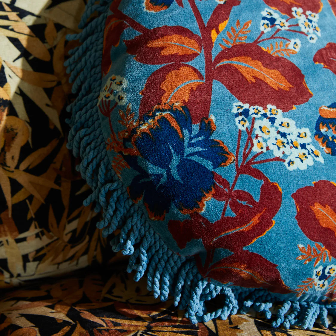 Margot Velvet Cushion - Celeste