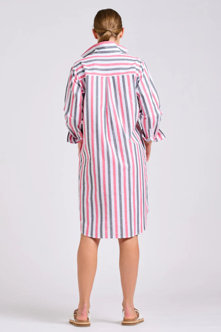 Classic Shirt Dress - Red Stripe