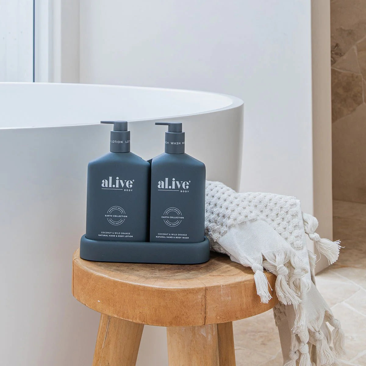 al.ive Wash & Lotion Duo + Tray - Coconut & Wild Orange