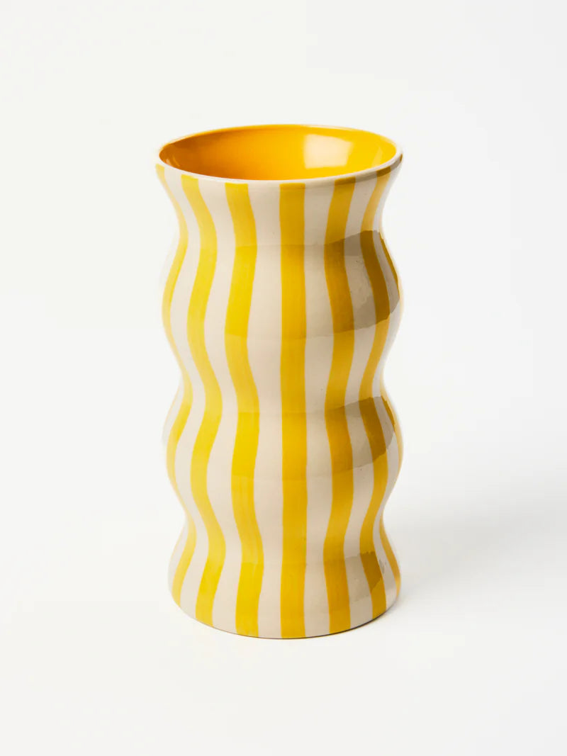 Palma Yellow Stripe Vase