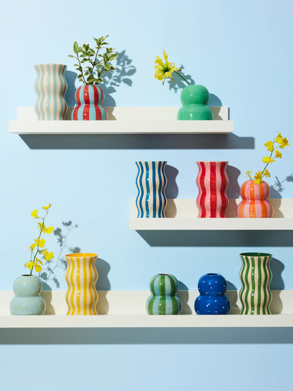 Palma Yellow Stripe Vase