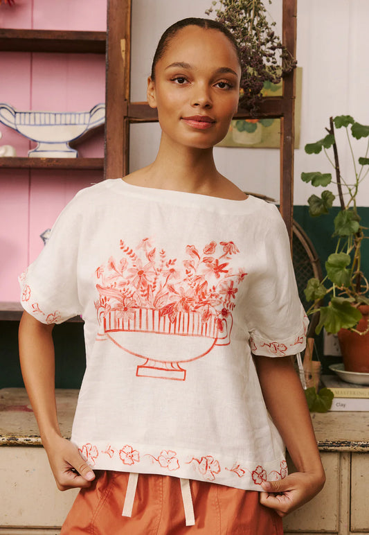 Dolman Top - Red Vase