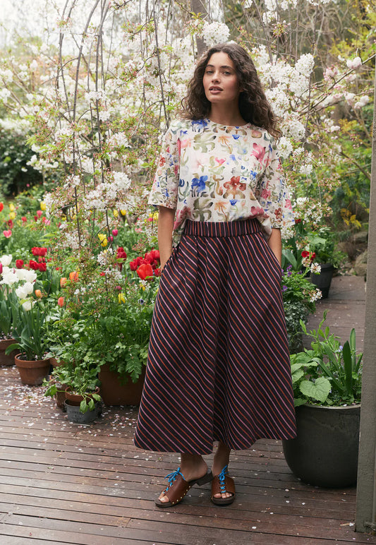 Wave Skirt - Twiight Stripe