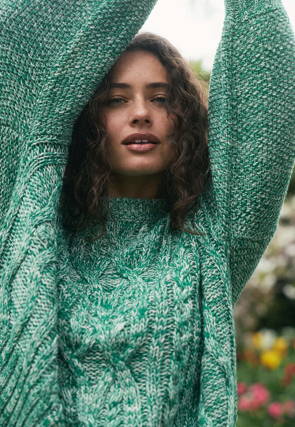 Gigi Cable Knit - Emerald Splice