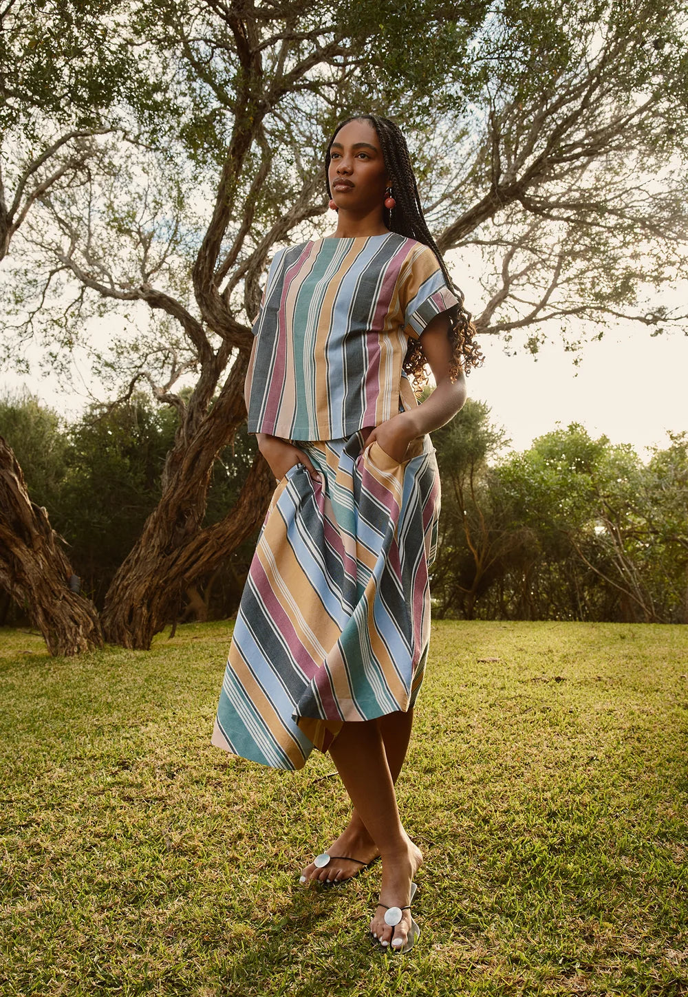 NANCYBIRD | Wave Skirt - Atlas Stripe