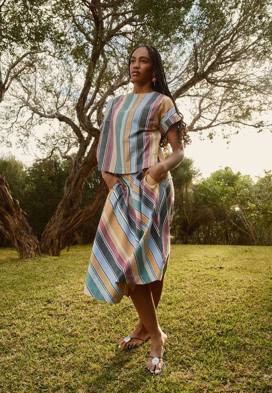NANCYBIRD | Wave Skirt - Atlas Stripe
