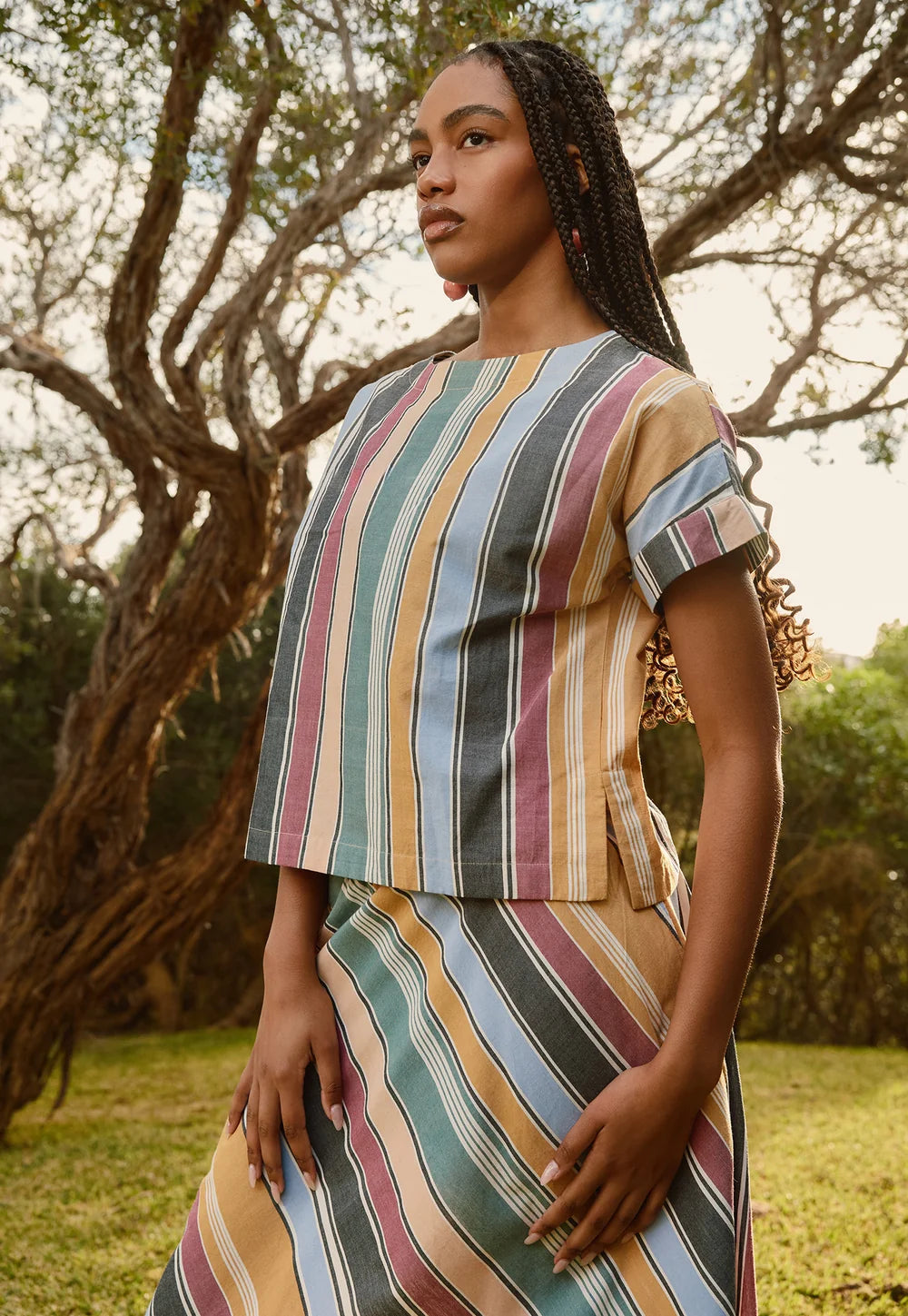 NANCYBIRD | Dolman Top - Atlas Stripe